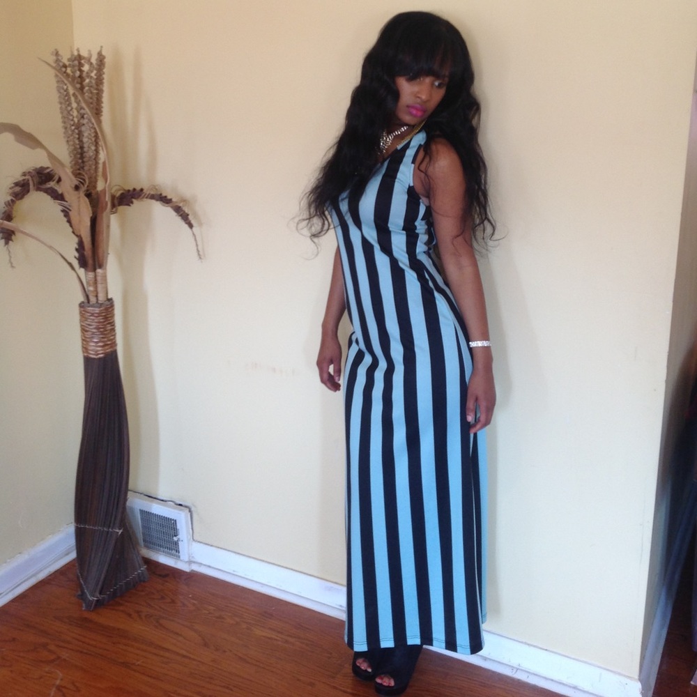 Women Stripe Maxi Dress